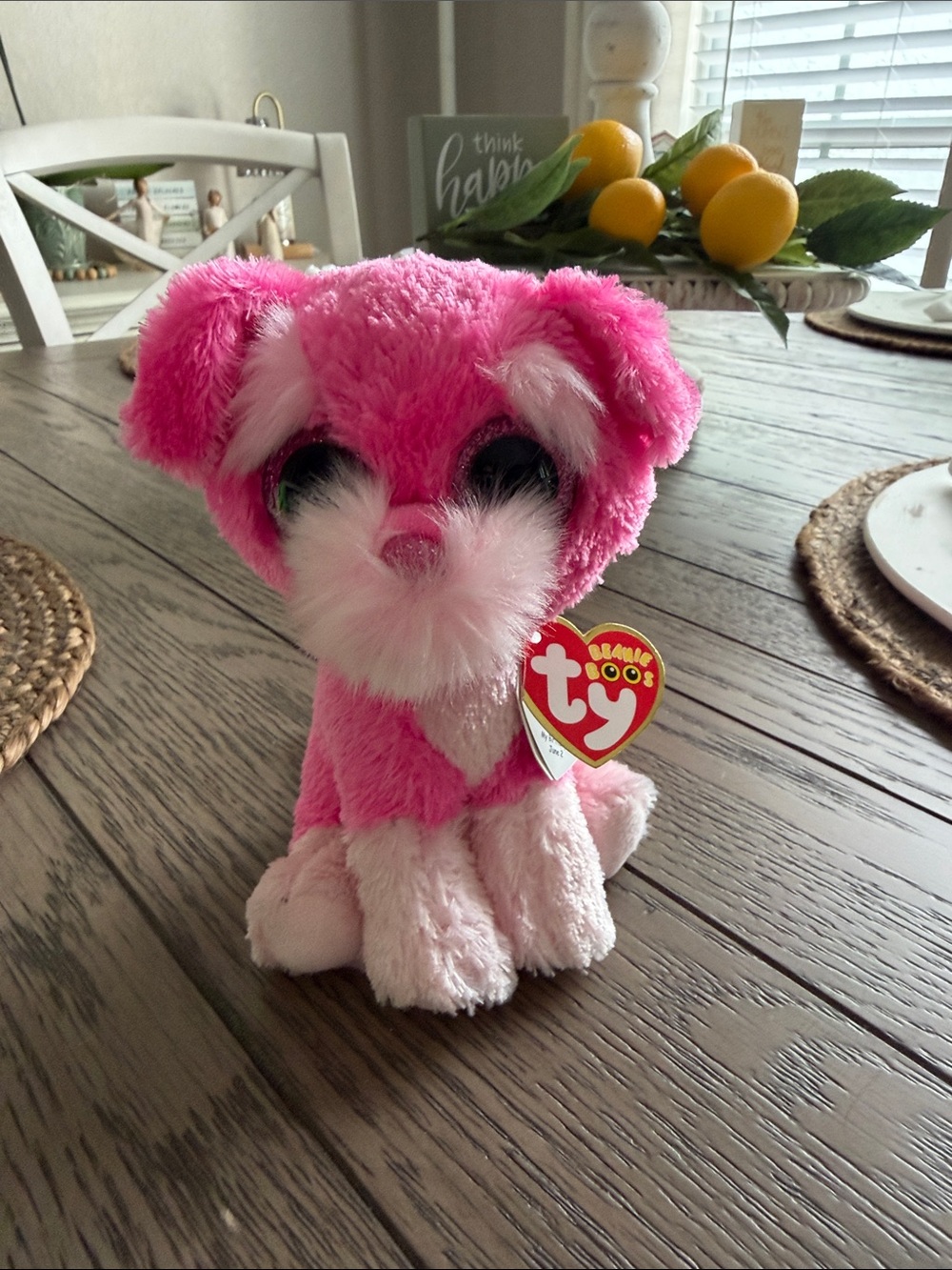 Ty Beanie Boos Cherry is my name.  Plush Puppy with Sparkly Eyes